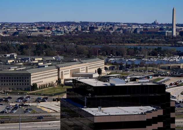 A general view of the Pentagon in Washington, DC, US, March 21, 2025. 