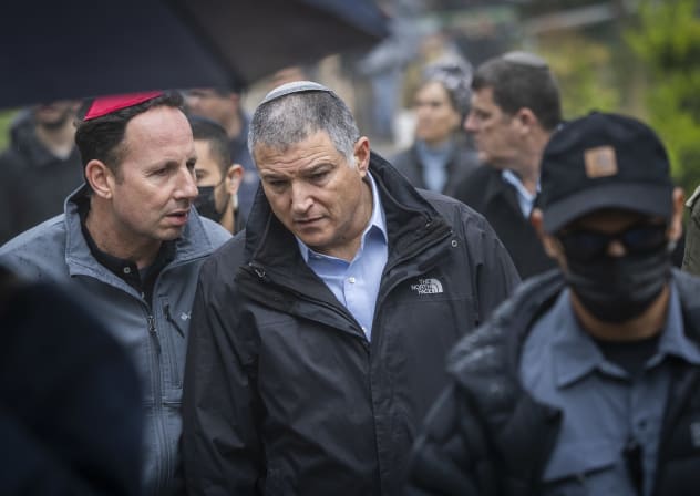 Shin Bet Director David Zini attends the funeral of an Israeli soldier at the Mount Herzl Military Cemetery in Jerusalem, March 27, 2026