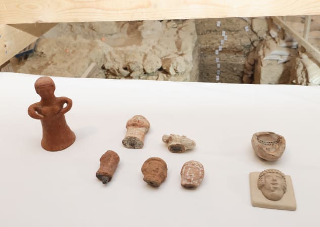 A rare Judean Pillar Figurine mold dating to the First Temple period found in the Tower of David, July 27, 2026.