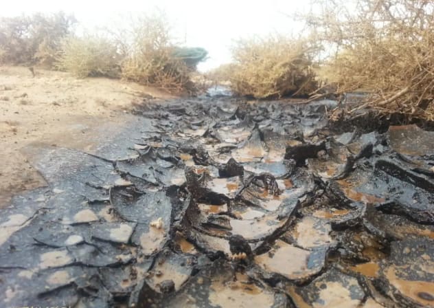 Alongside its toxicity, the oil created a hard, impermeable layer on the ground. The Avrona oil spill disaster.