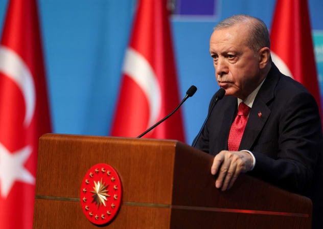 Turkish President Tayyip Erdogan holds a press conference during NATO leaders' summit in Ankara, Turkey, July 8. Relations between Israel and Turkey have repeatedly deteriorated and recovered, but their competing interests in post-Assad Syria have introduced a new source of strategic friction.