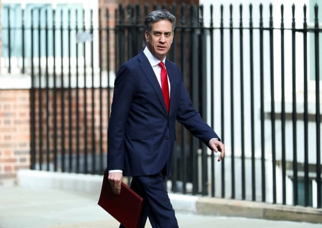 Britain's Foreign Secretary Ed Miliband arrives to attend a cabinet meeting after the summer recess at 10 Downing Street in London, Britain, September 1, 2026. 