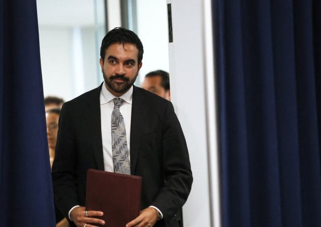 New York Mayor Zohran Mamdani enters for a press conference to ask for the release of Federal Counterterrorism Funding in New York City, US, September 1, 2026.