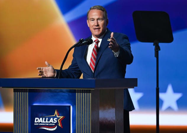 US Sen. Jon Husted (R-OH) speaks on stage on the first day of the 2026 Republican National Convention at the American Airlines Center on September 09, 2026 in Dallas, Texas.