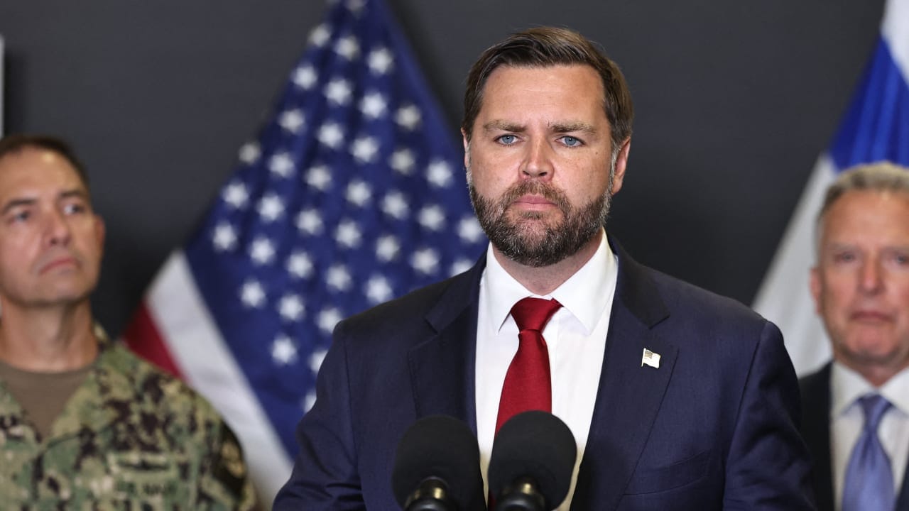 US Vice President JD Vance at the Civil-Military Coordination Center in Kiryat Gat in October 2025. 