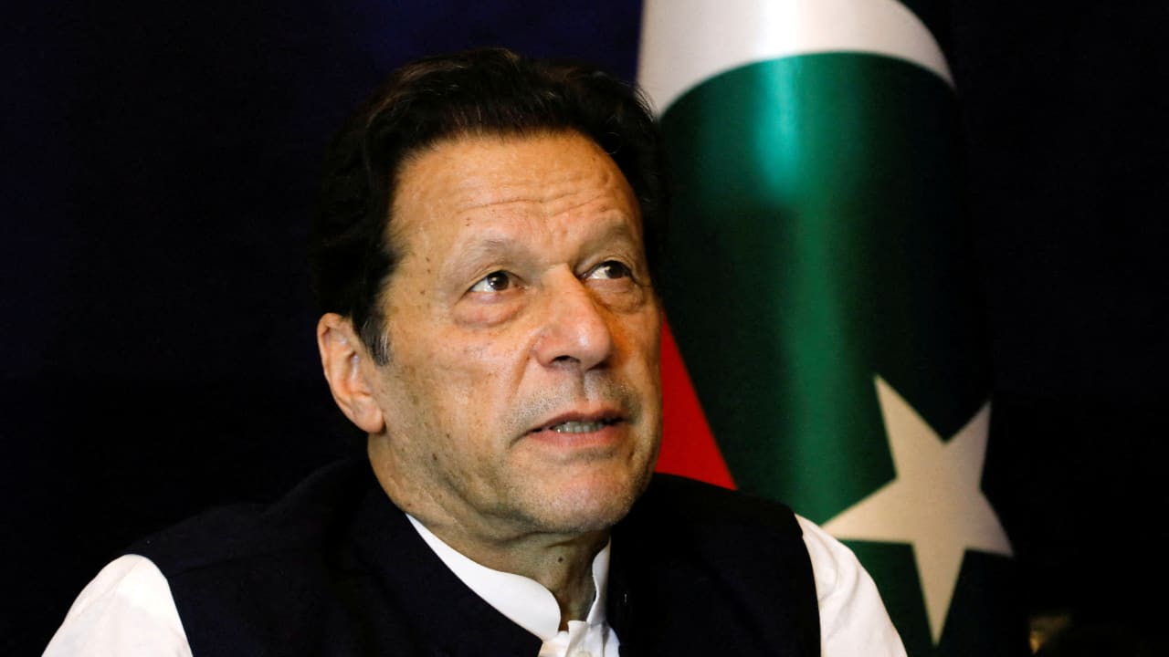  Former Pakistani Prime Minister Imran Khan pauses as he speaks with Reuters during an interview, in Lahore, Pakistan March 17, 2023.