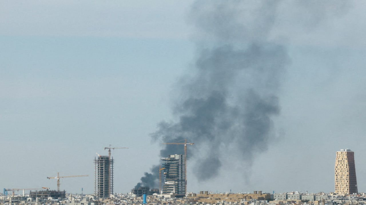 Smoke rises above Riyadh, amid the U.S.-Israeli conflict with Iran, in Riyadh, Saudi Arabia, March 5, 2026.