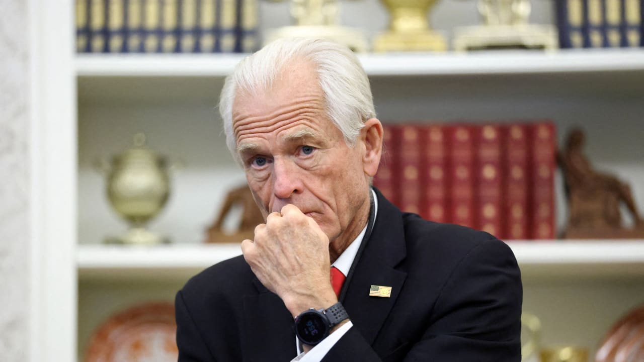 White House trade advisor Peter Navarro attends the swearing-in ceremony for Sergio Gor as U.S. Ambassador to India, at the White House in Washington, DC, US, November 10, 2025. 