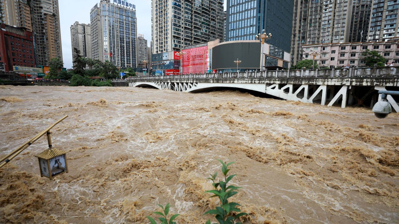 This picture shows a flood-affected area after heavy rains in Duyun, in China's southwestern Guizhou province on May 19, 2026. 