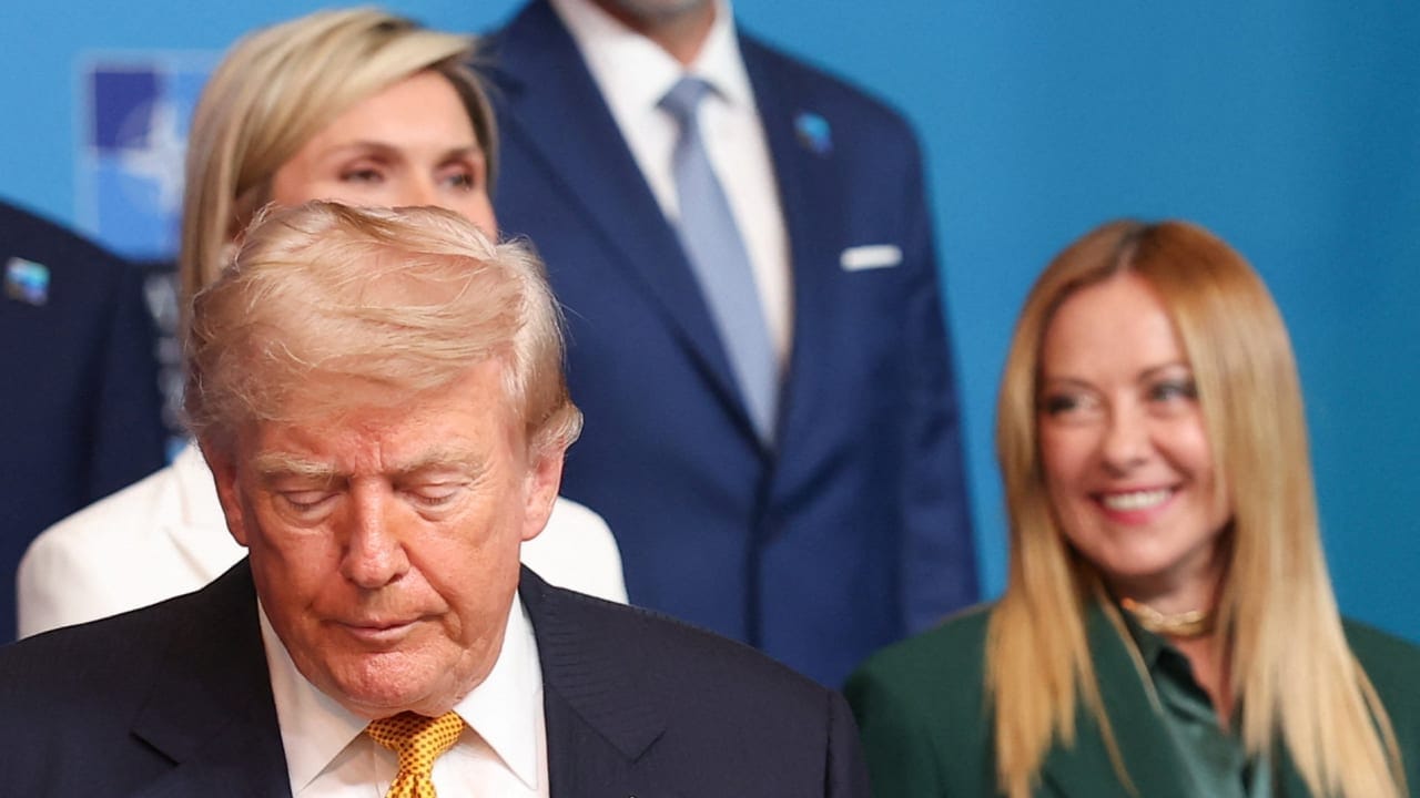US President Donald Trump and Italy's Prime Minister Giorgia Meloni attend a NATO leaders' summit in Ankara, Turkey, July 8, 2026