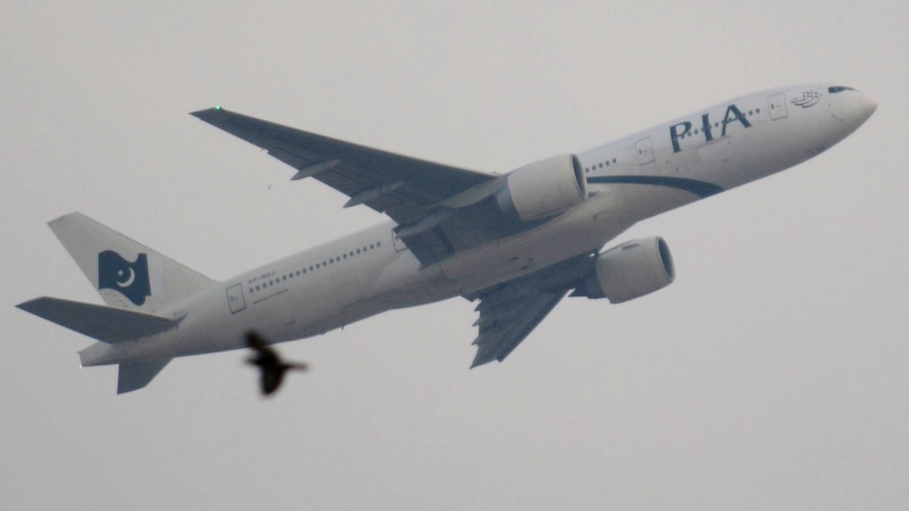 A Pakistan International Airlines (PIA) Boeing 777 aircraft takes off from Karachi airport on November 11, 2010; illustrative.