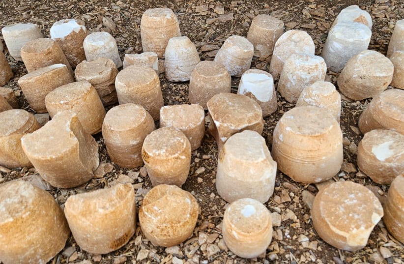 Second temple site for the production of stone tools, September 2023 (photo credit: COGAT SPOKESMAN)