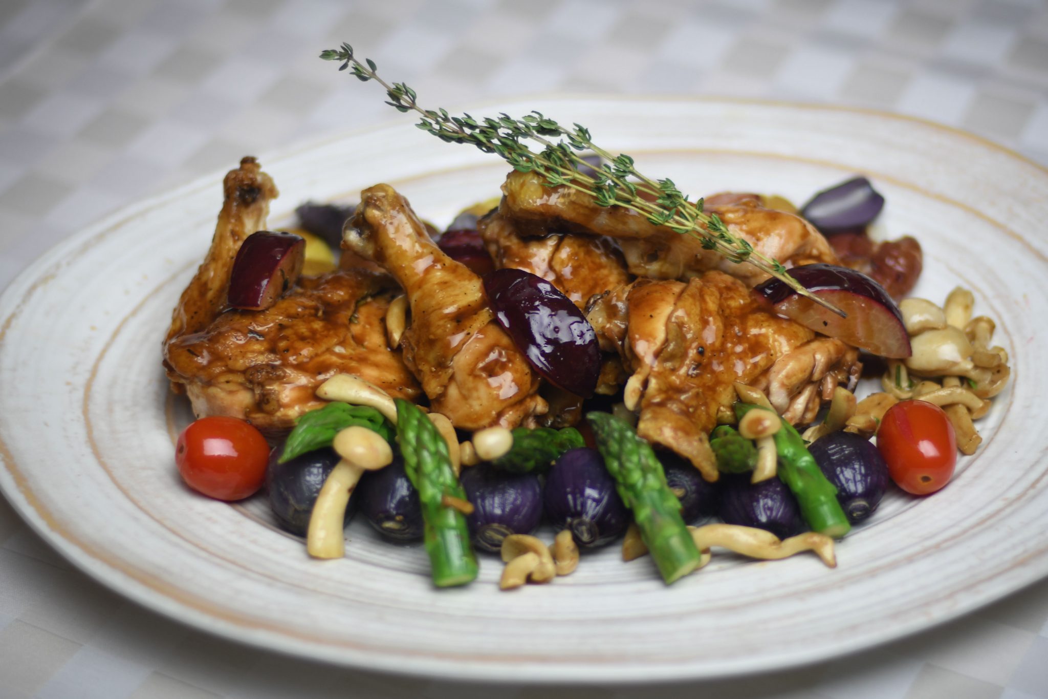 Pan Seared Chicken with Roasted Plums