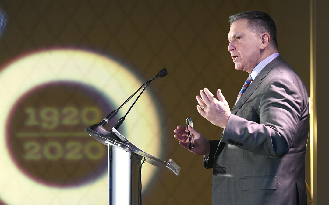Marc B. Terrill, president and CEO of The Associated, speaks during the organization's Centennial Campaign kickoff. (Photo by Steve Ruark)