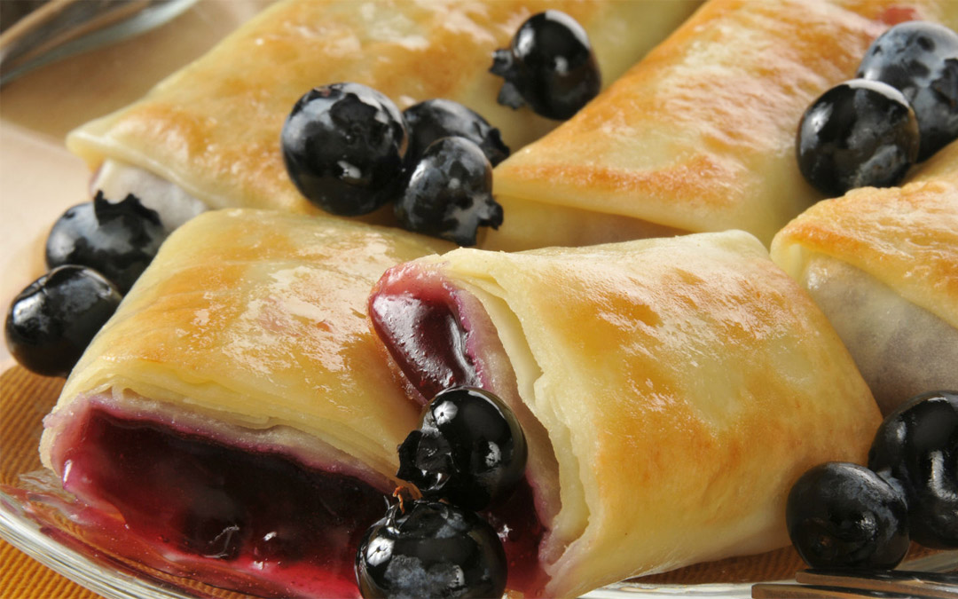 Blueberry blintzes (Getty Images via JTA)
