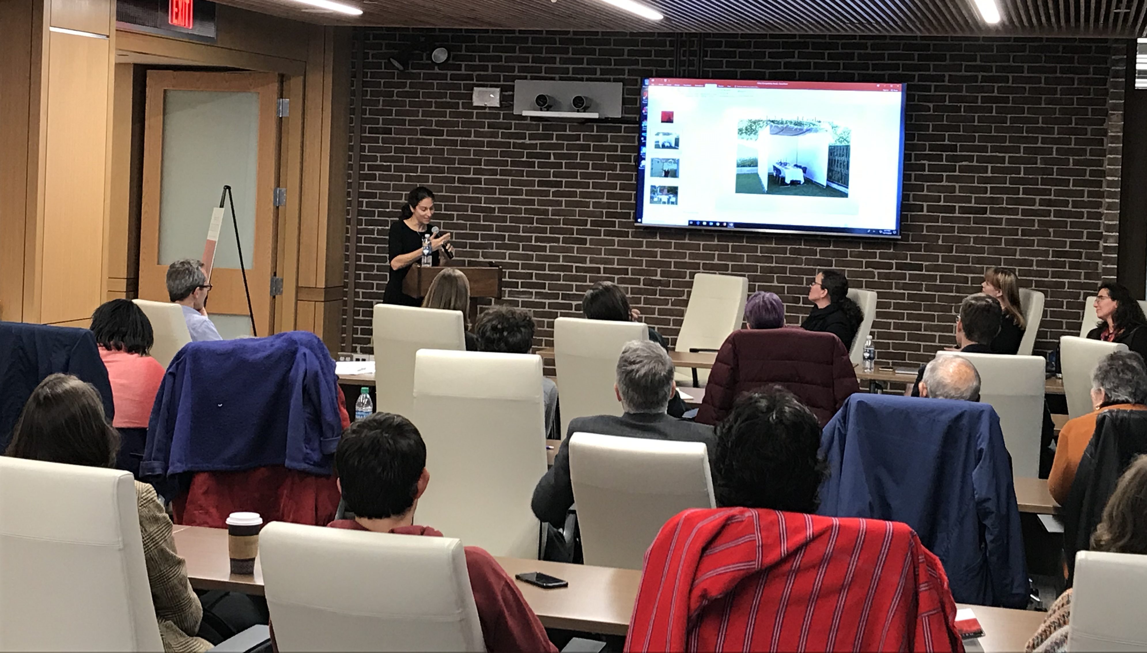 Sarah Willen speaking at panel