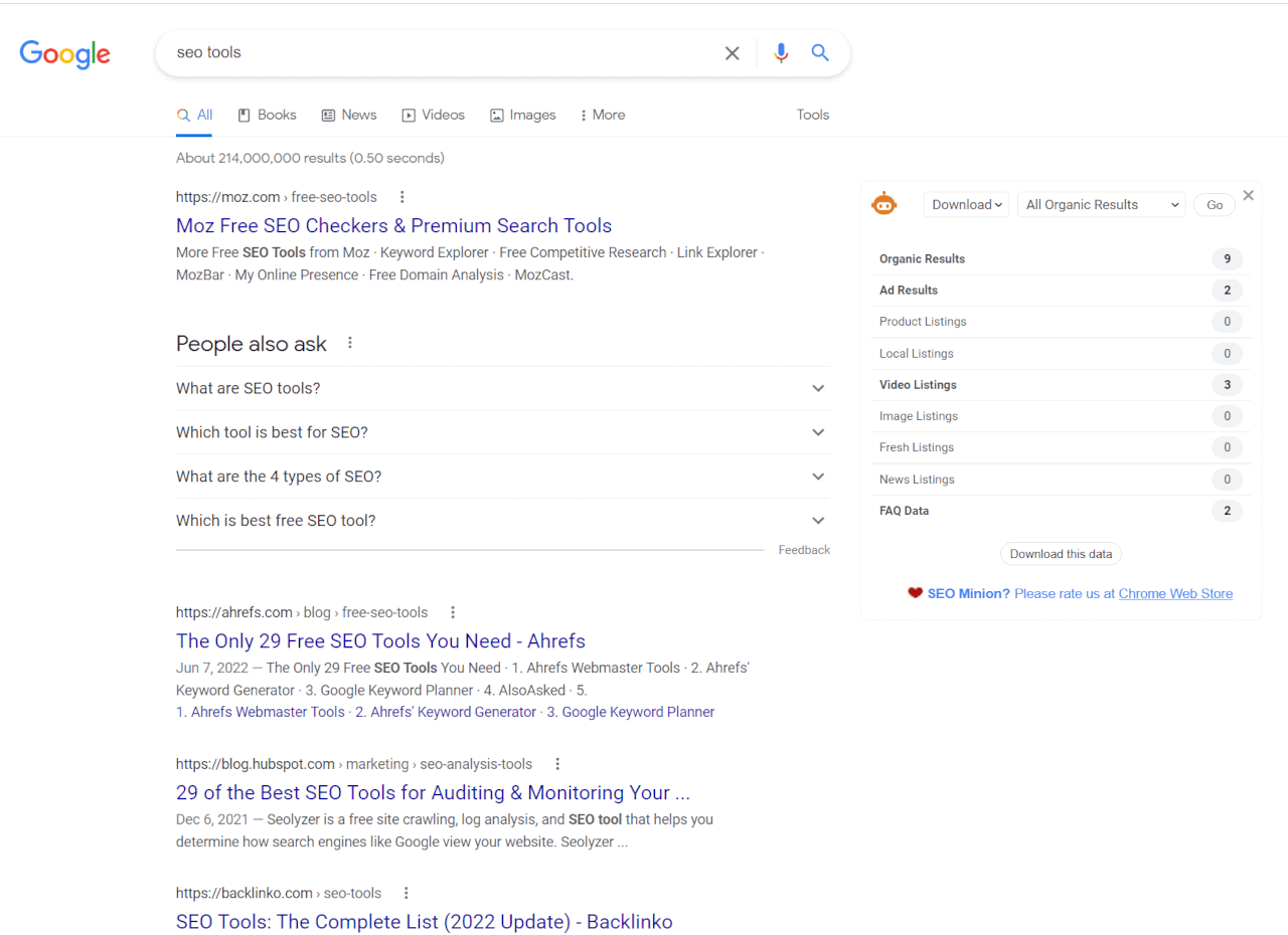 SERP Statistics