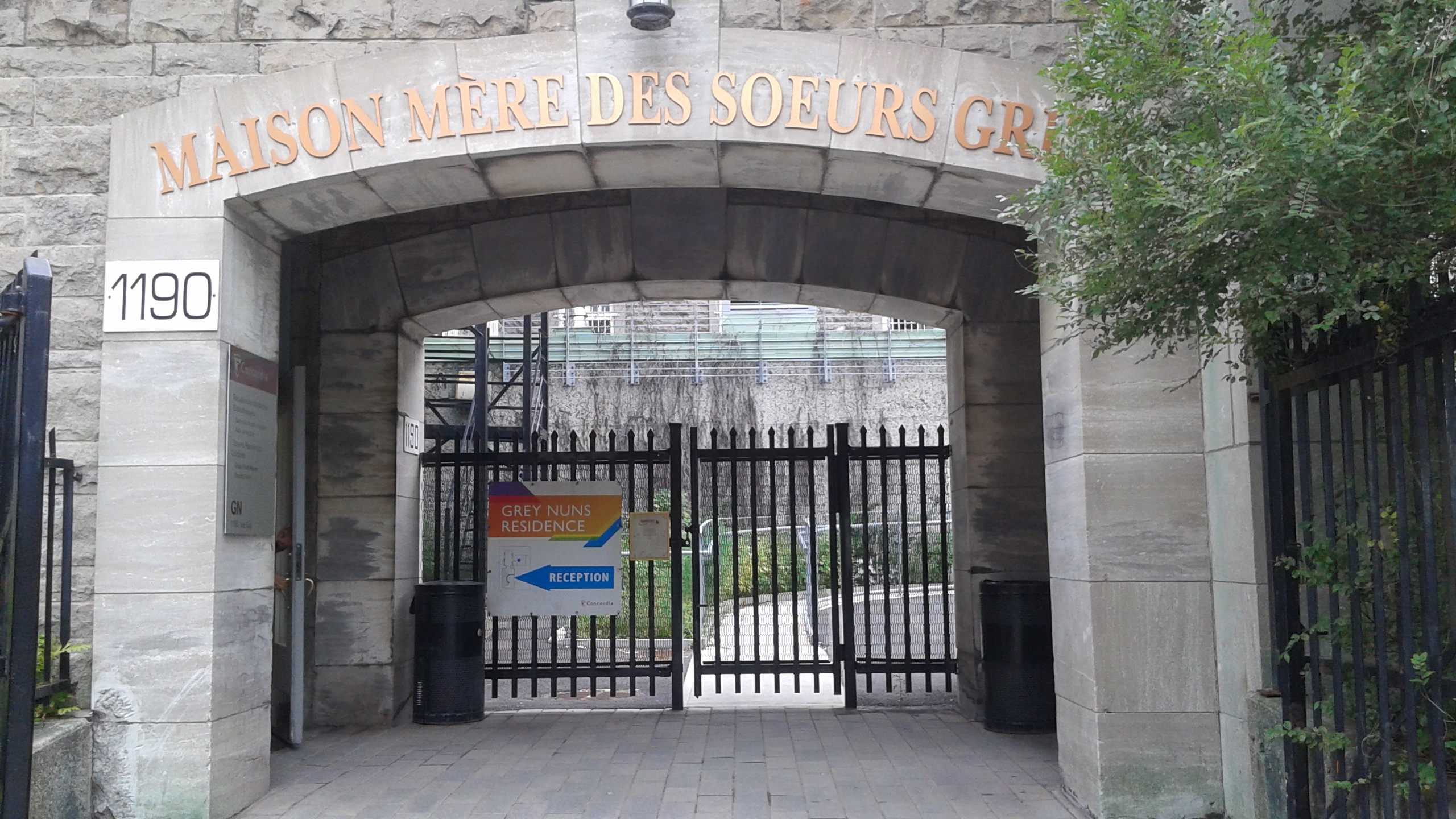 Archway showing accessible entrance to the Grey Nuns building