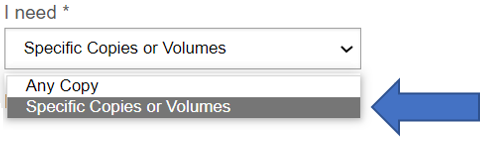 Requesting specific copies or volumes in Sofia