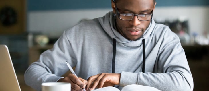 College student studying