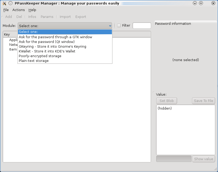 The graphic utility to manage your passwords across your backends