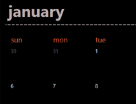 Evergreen calendar tabs (black)