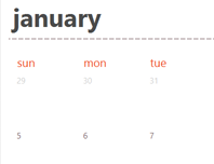Evergreen calendar tabs (white)
