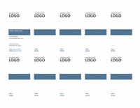 Business cards, vertical layout with logo (10 per page)