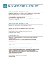Business trip checklist