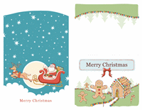 Holiday note cards (Christmas Spirit design, 2 per page)