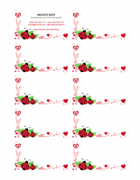Business cards (ladybugs and hearts, centered, 10 per page)