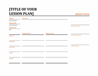Daily lesson planner (color, landscape)