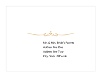 Wedding response card envelope (Heart Scroll design, A2 size)