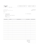 Credit memo (Garamond Gray design)