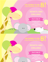 Birthday invitation card (children’s design, 2 per page)