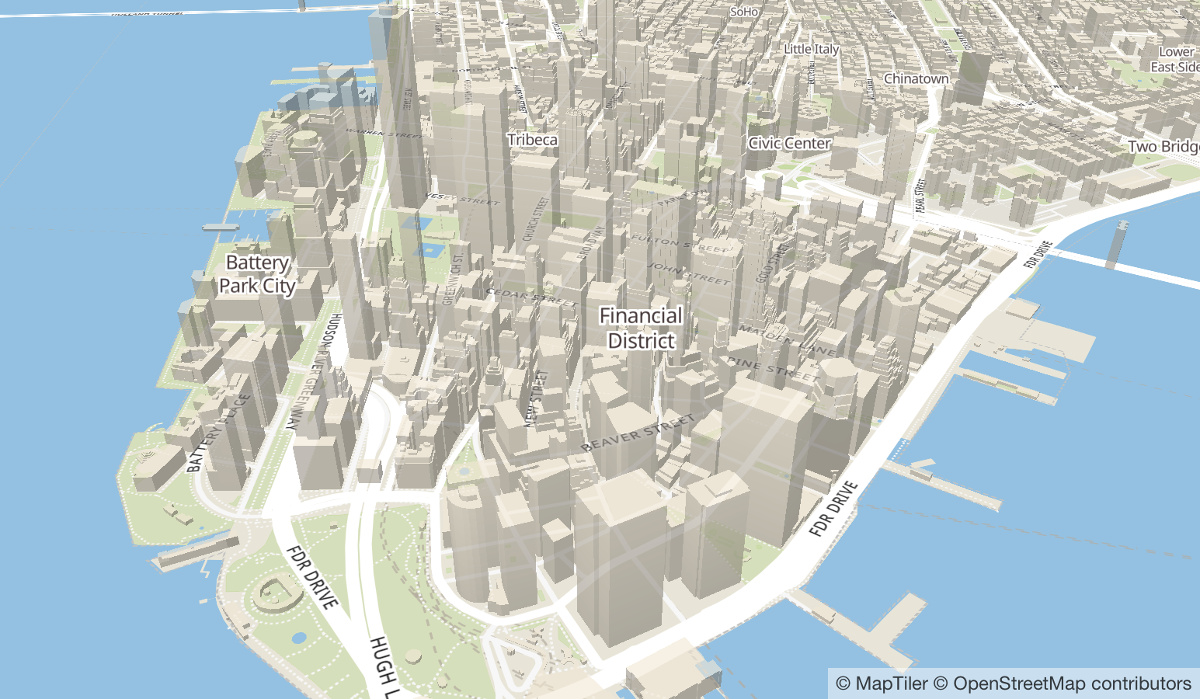 MapTiler 3D map style