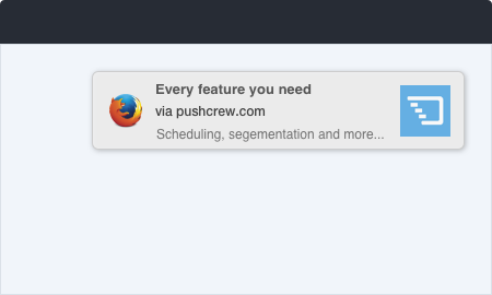 Send website subscribers first push notification to different browsers