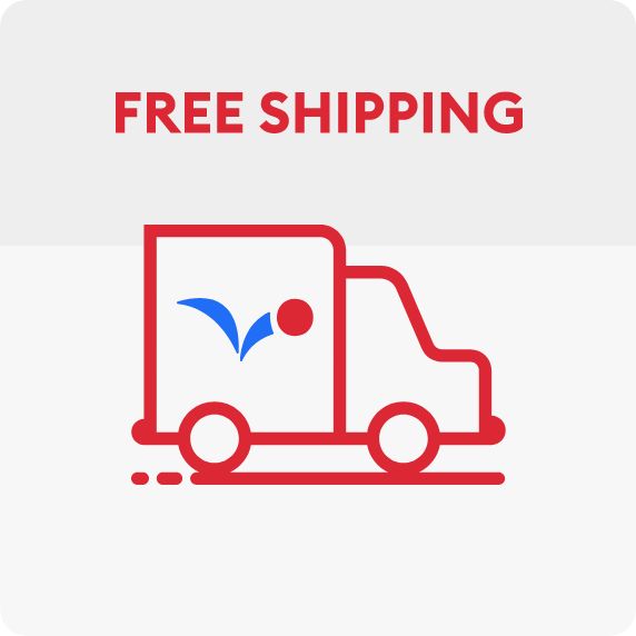 Free shipping message and a truck graphic