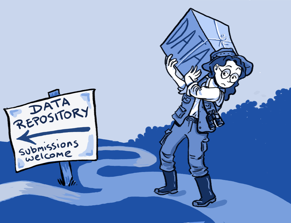 Person carrying a box of research papers