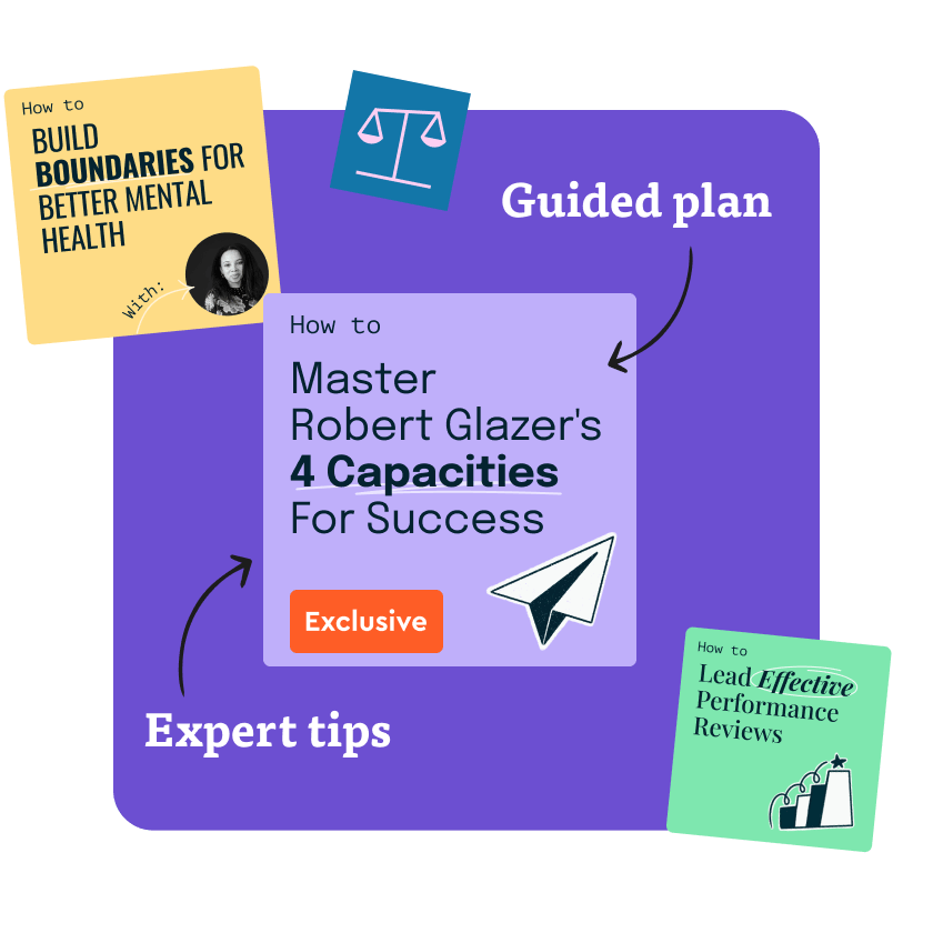 A collection of images representing Blinkist's expert guides format