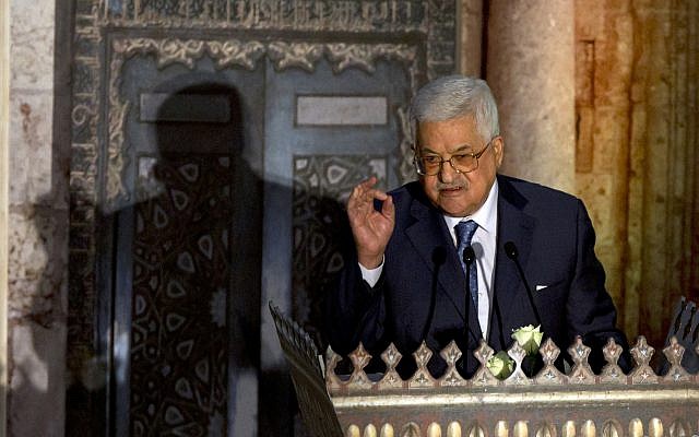 Palestinian Authority President Mahmoud Abbas speaks during a conference on Jerusalem at the Al-Azhar Conference Center, in Cairo, Egypt, Wednesday, January. 17, 2018 (AP Photo/Amr Nabil) Palestinian Authority President Mahmoud Abbas speaks during a conference on Jerusalem at the Al-Azhar Conference Center, in Cairo, Egypt, Wednesday, January. 17, 2018 (AP Photo/Amr Nabil)