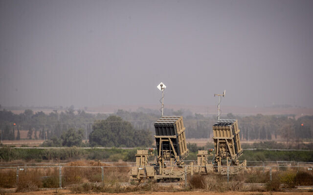 An Iron Dome battery missile set up in Sderot, Southern Israel, near the border with neighboring Palestinian Gaza Strip on November 13, 2019. (Yonatan Sindel/Flash90 ) An Iron Dome battery missile set up in Sderot, Southern Israel, near the border with neighboring Palestinian Gaza Strip on November 13, 2019. (Yonatan Sindel/Flash90 )
