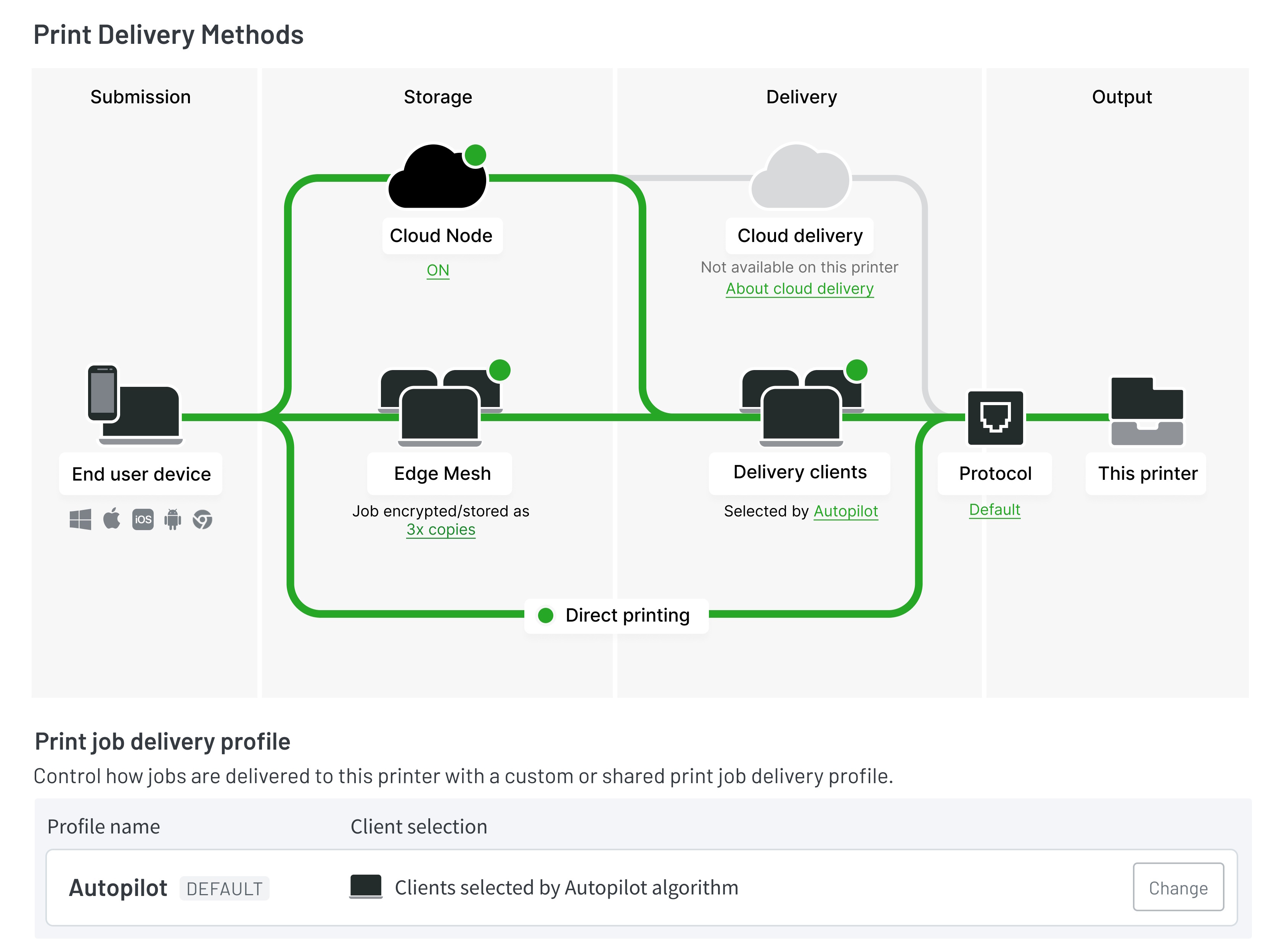 Print Delivery Methods