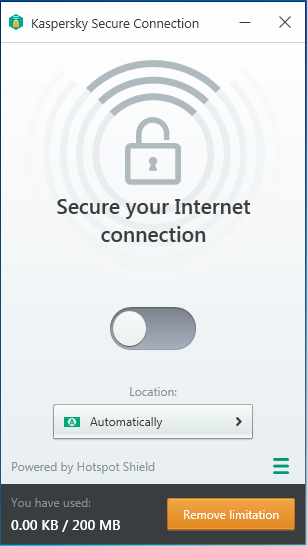 Image: connection to My Kaspersky