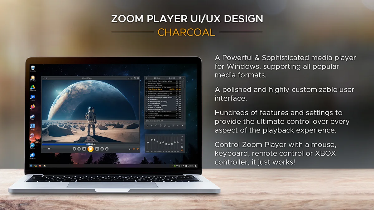 Zoom Player UI/UX Design - The Charcoal Skin