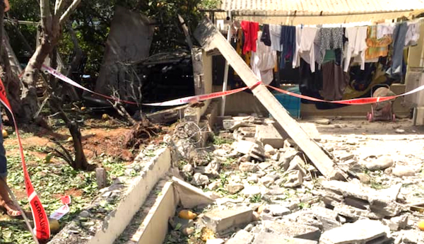 Damaged House from Rocket Strikes