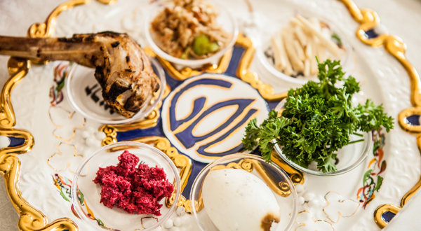 Food on a seder plate