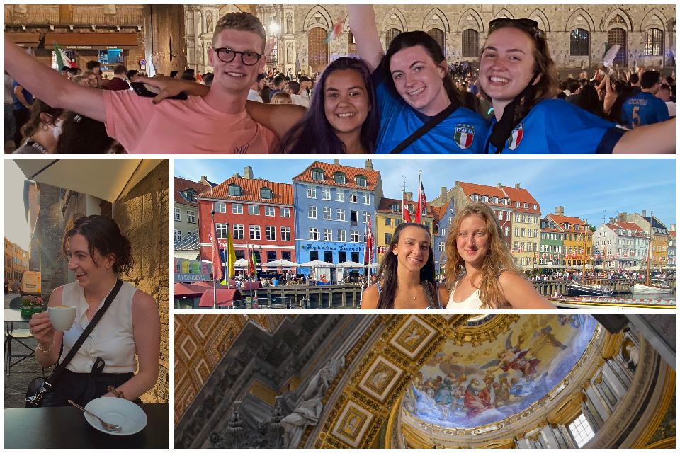 collage of Brandeis students in various global locations