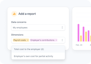 Illustration of the reporting capabilities of the payroll software