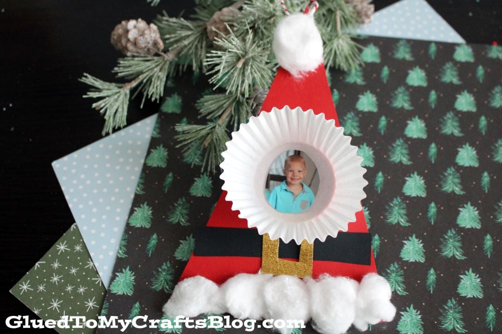 Make Your Own Paper and Cupcake Liner Santa Ornament With Your Kids This Christmas Season